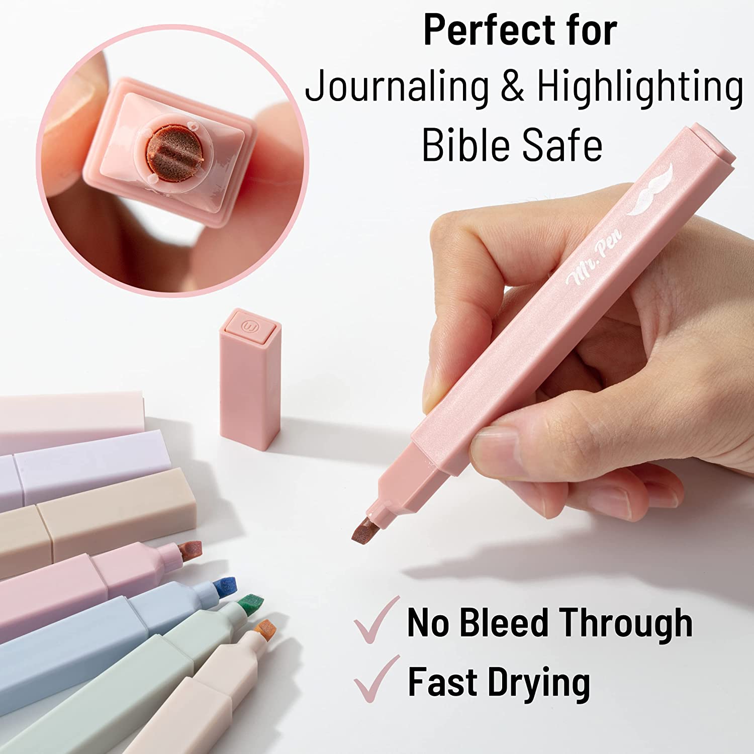 Aesthetic Highlighters, 8 Pcs, Chisel Tip, Muted Pastel Color, No Bleed  Pastel Highlighter Set, Bible Highlighter, - Mr. Pen Store